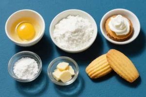 Ingredients for Madeline Cookies with Cream