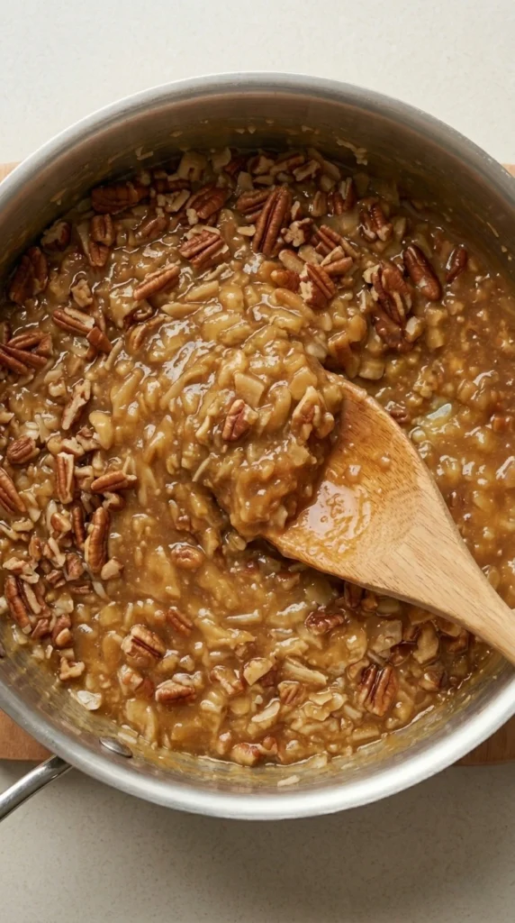 Prepare the Coconut Pecan Frosting