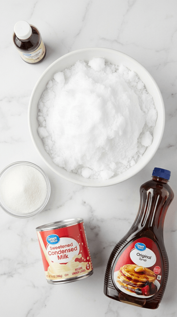 The Best Snow Ice Cream with Condensed Milk (Easy 5-Minute Recipe) 3 snow ice cream with condensed milk ingredients