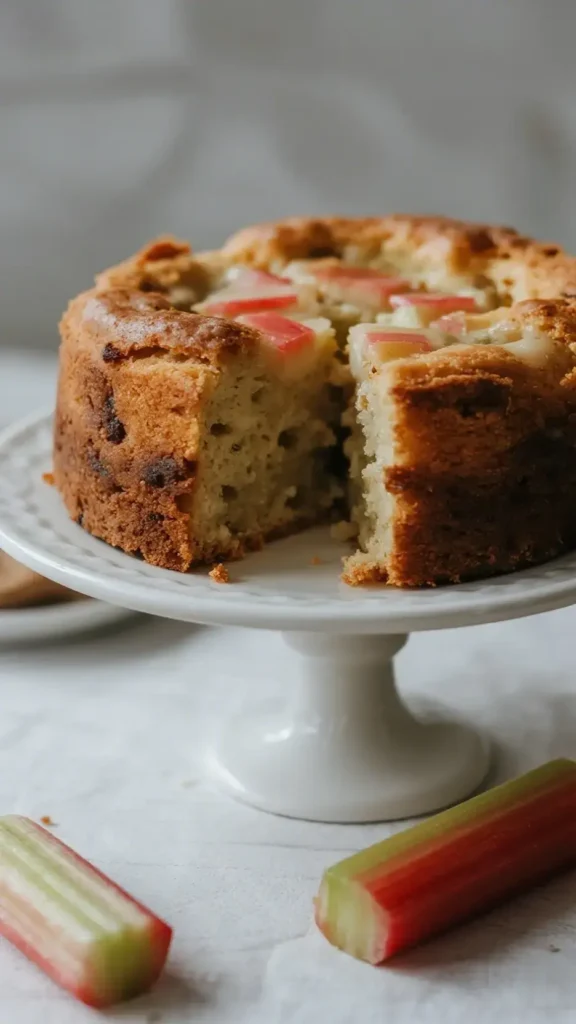 Moist and Easy Rhubarb Cake Recipe 2 Easy Rhubarb Cake
