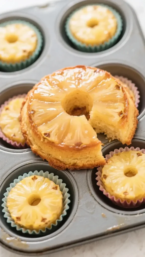 Pineapple Upside Down Cake with Cake Mix Made Easy 10 muffin Pineapple Upside Down Cake