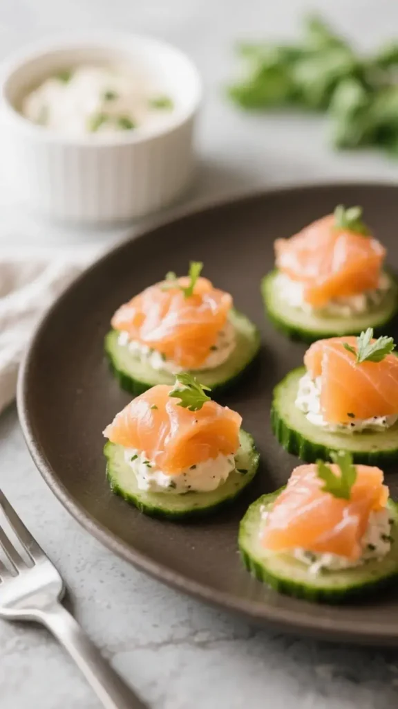 10 Easy Low Calorie Breakfast Ideas to Try 19 Smoked Salmon Cucumber Bites