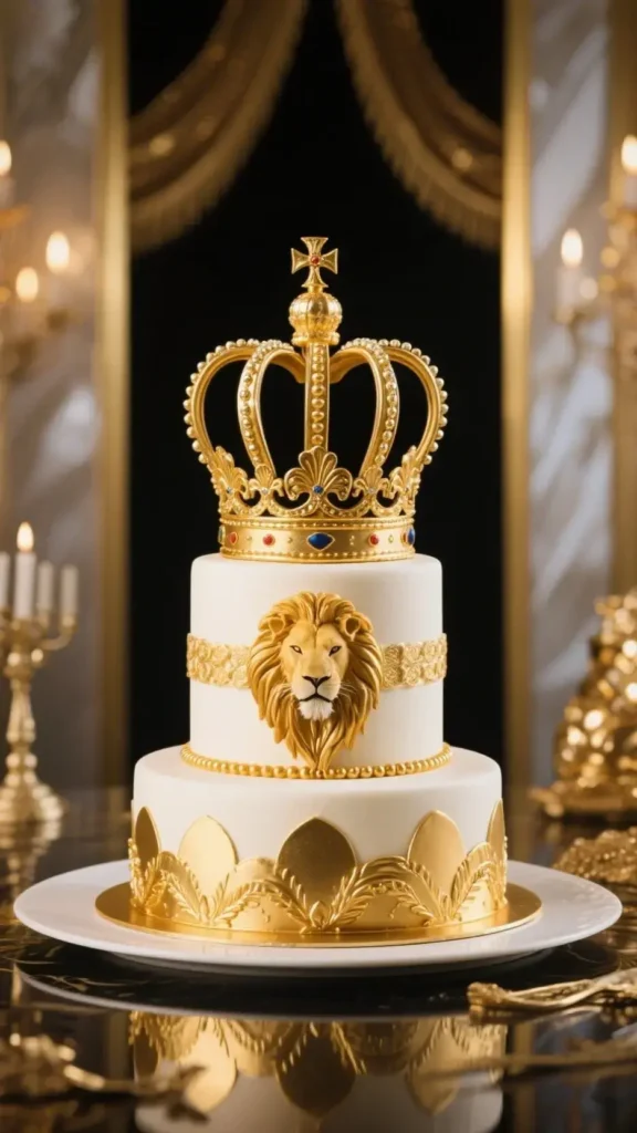 5 Creative Leo Birthday Cake Designs 7 Golden Lion Royalty Cake