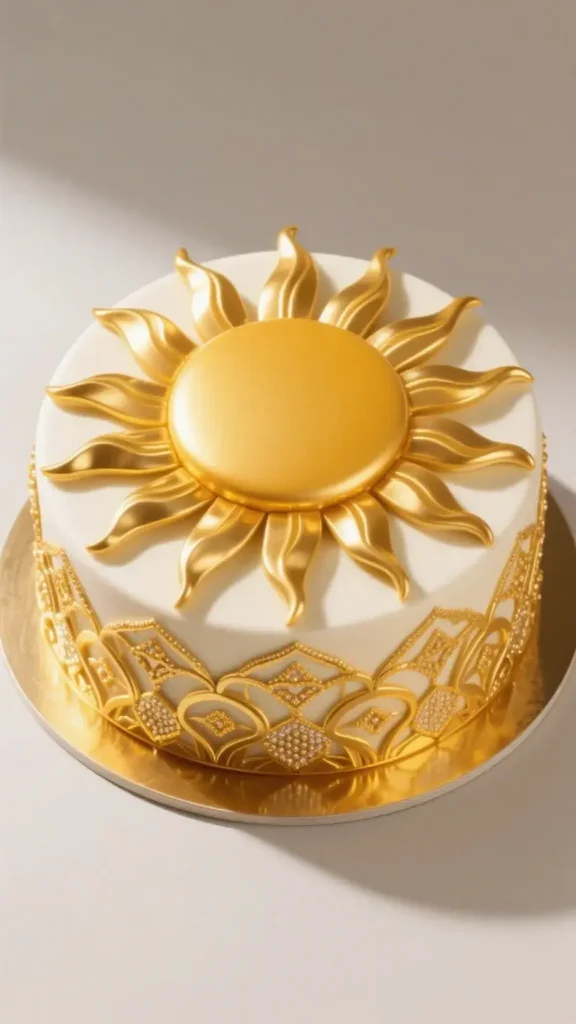 5 Creative Leo Birthday Cake Designs 8 Sunburst Celebration Cake