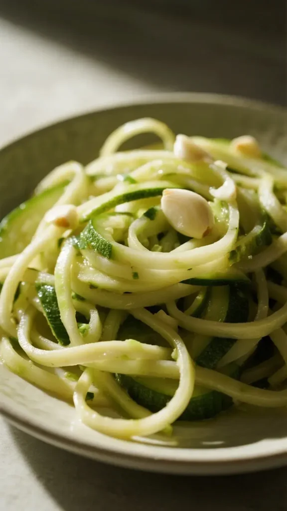 Zucchini Noodles with Garlic and Olive Oil