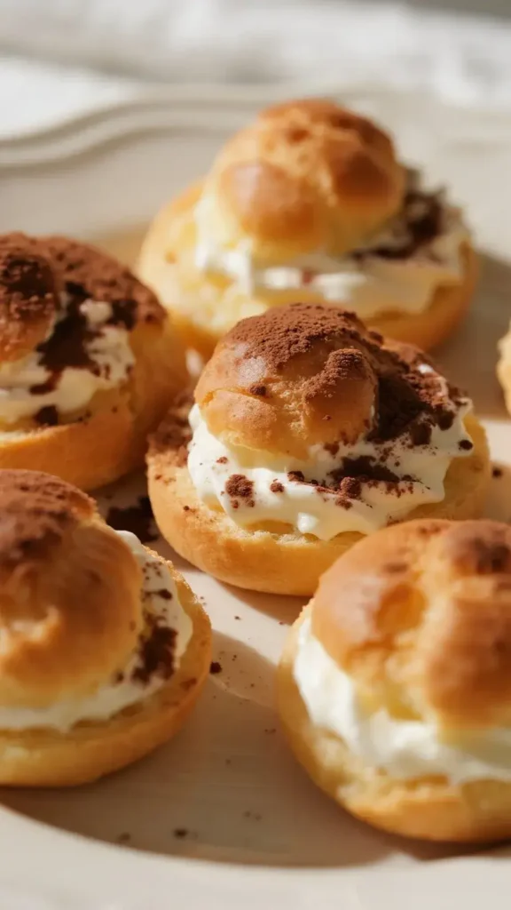 Coffee Cream Profiteroles