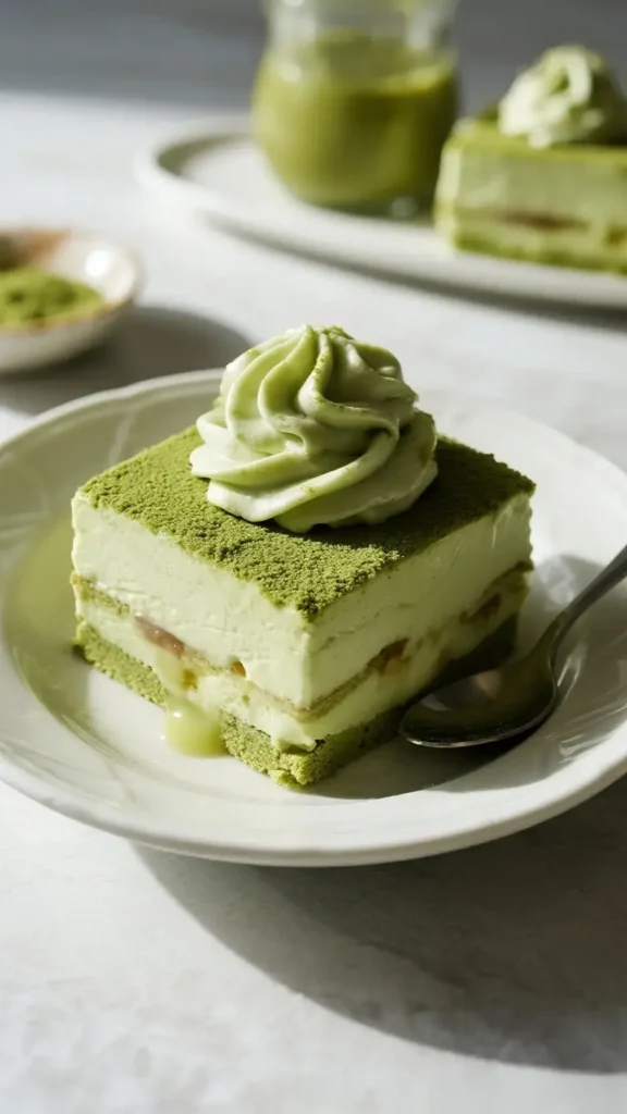Modern Matcha Tiramisu Cake