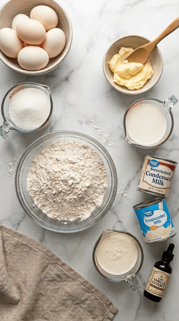 Tres leches cake Recipe Ingredients