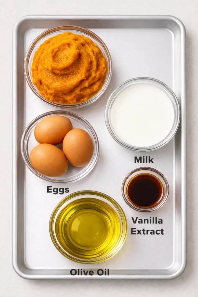 Ingredients of  pumpkin bread