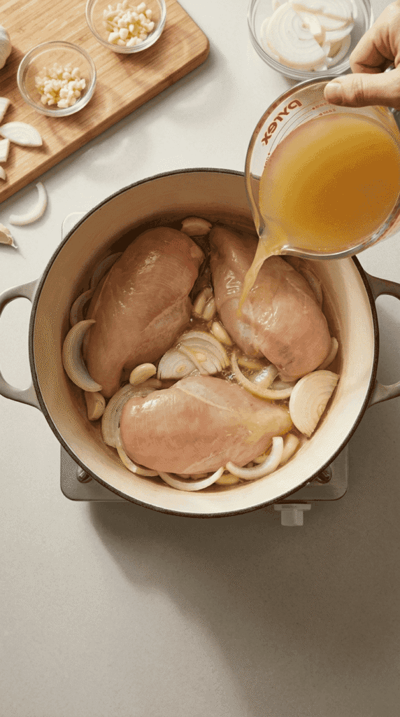 Place the chicken in the pot