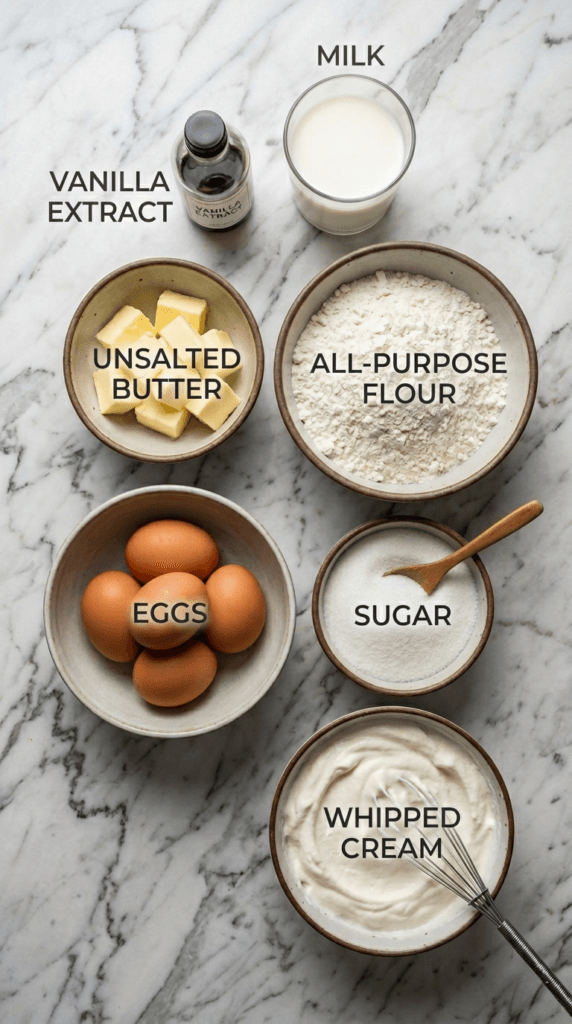 Cream puffs ingredients