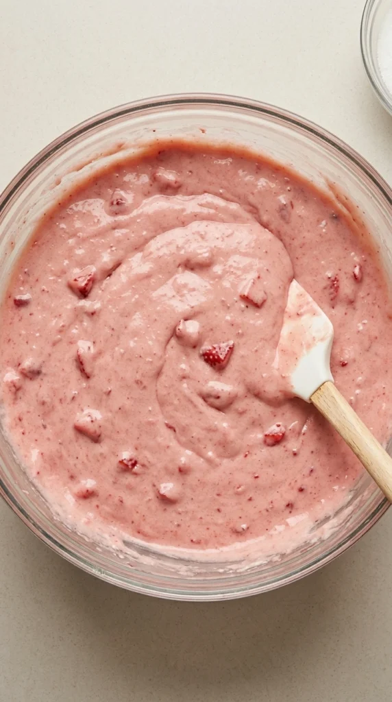 Delicious Strawberry Cake (Spring cake) 4 Prepare your batter