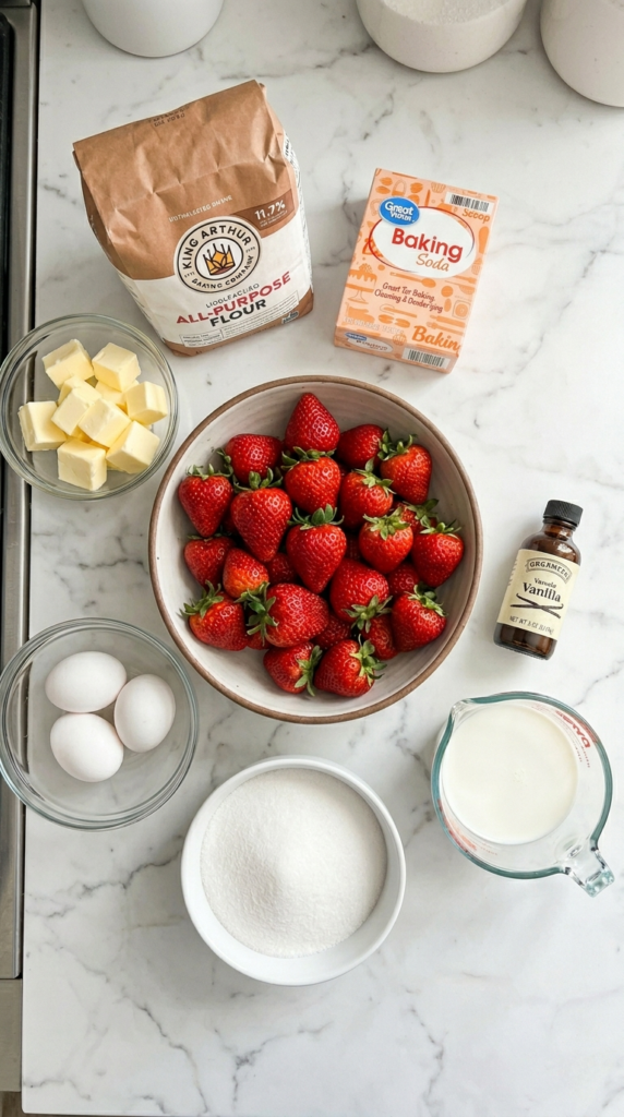 Delicious Strawberry Cake (Spring cake) 3 Strawberry Cake ingredients